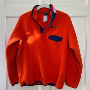 Patagonia Synchilla Snap T Fleece Pullover - kids orange and blue